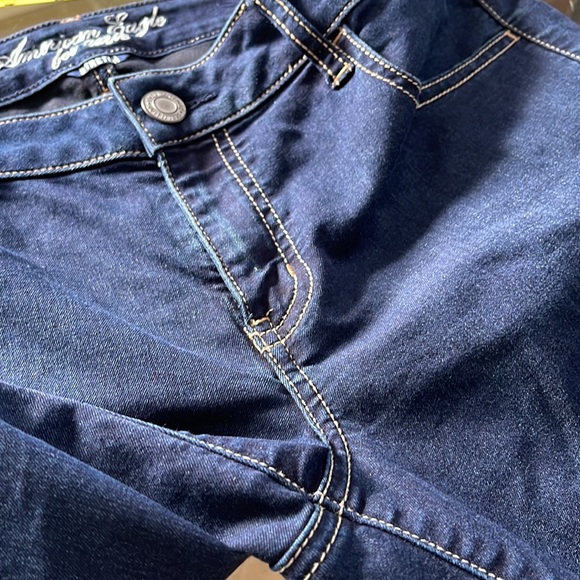 American Eagle for aerie, 12 jeggings, dark wash, cotton/poly/spandex, EUC - Picture 8 of 11